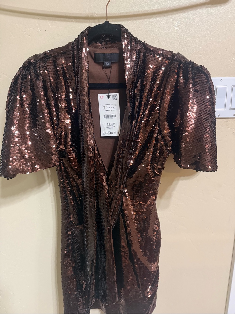 Zara Women's Brown Sequin dress